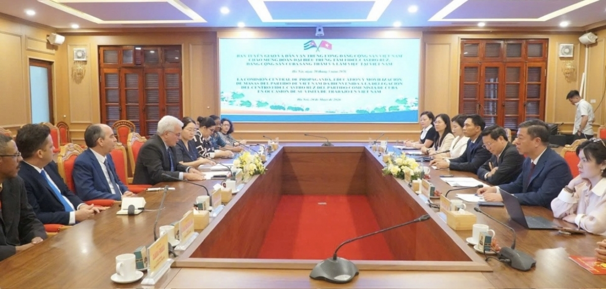 Los delegados participan en la reunión de trabajo. Foto: VOV