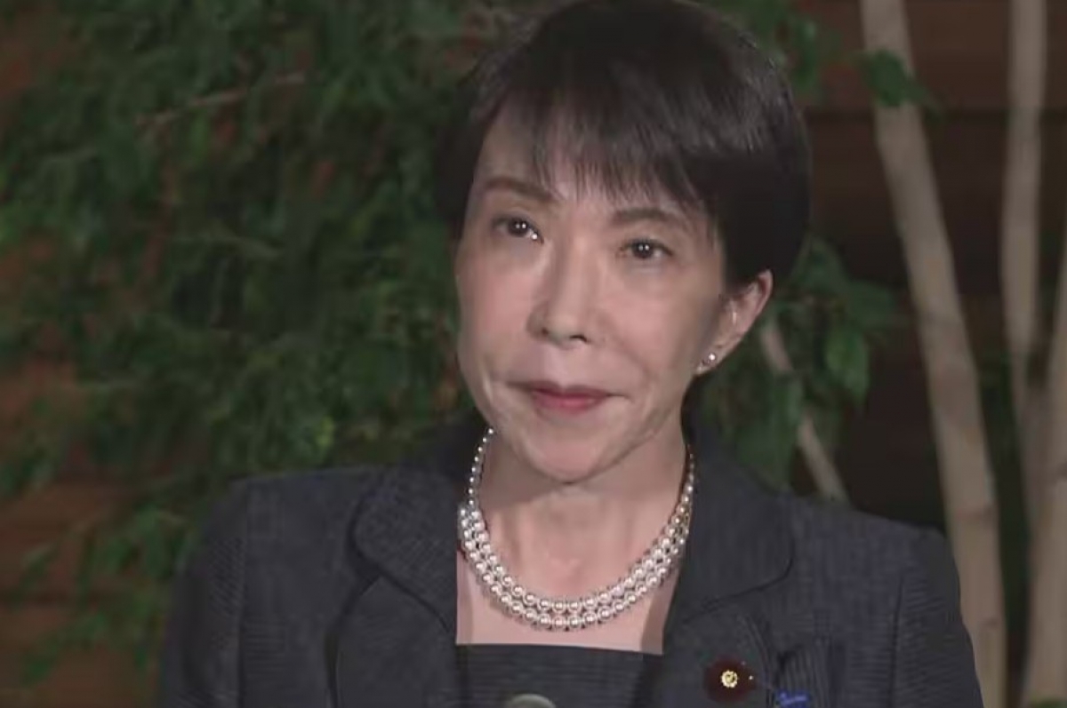 高市首相、ベトナム訪問を前に記者団に説明（写真：NHK）