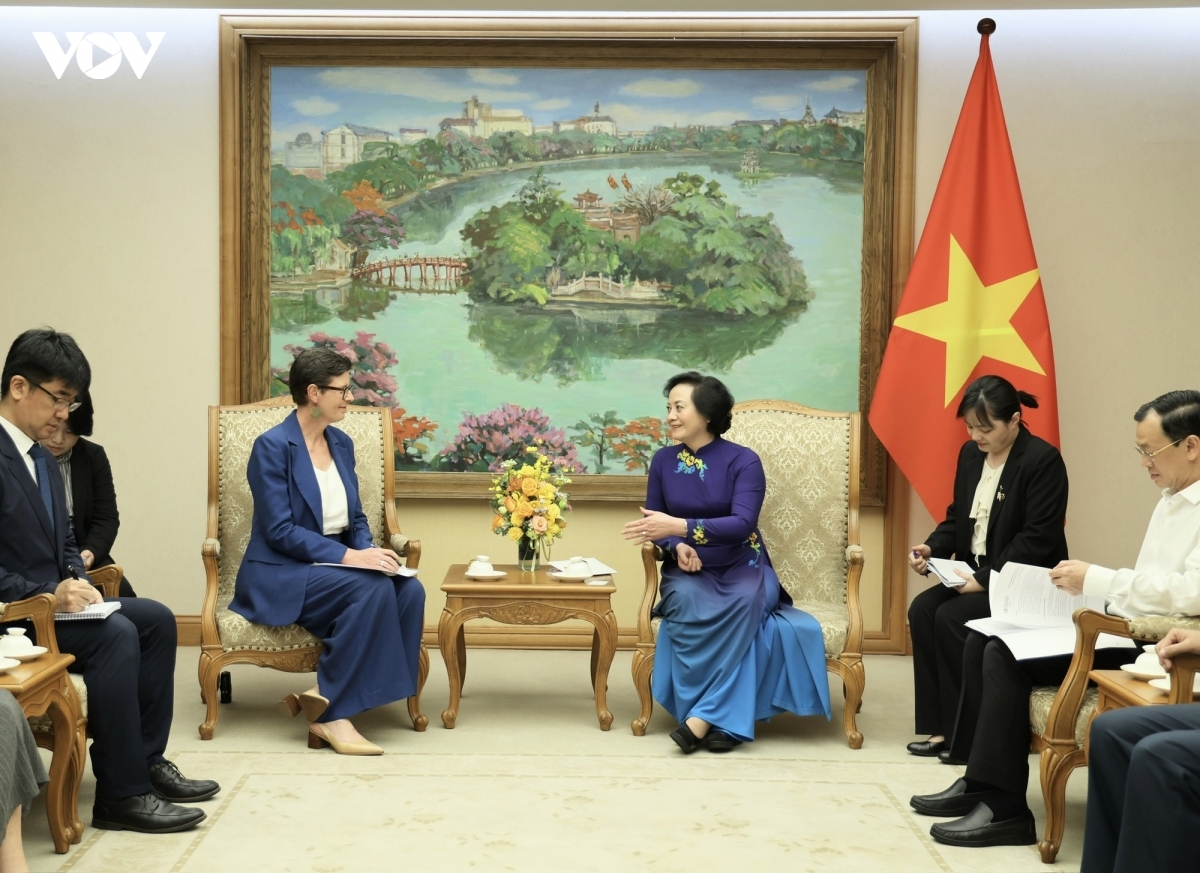 Deputy Prime Minister Pham Thi Thanh Tra receives Angela Pratt, WHO Representative in Vietnam. Photo: VOV