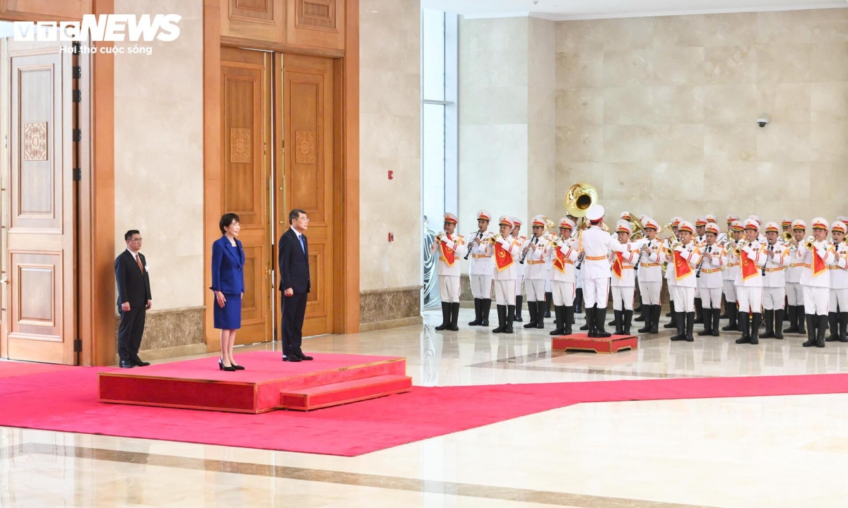 Lễ đón Thủ tướng Nhật Bản Takaichi Sanae thăm chính thức Việt Nam. Ảnh: Mạnh Quân