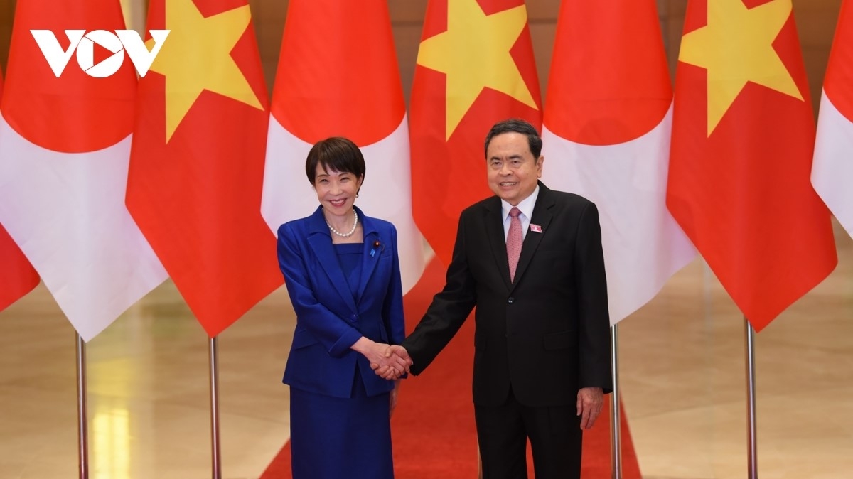 Chủ tịch Quốc hội Trần Thanh Mẫn và Thủ tướng Nhật Bản Takaichi Sanae.