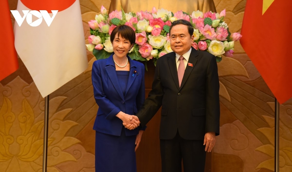 Chủ tịch Quốc hội Trần Thanh Mẫn và Thủ tướng Nhật Bản Takaichi Sanae tại cuộc hội kiến.