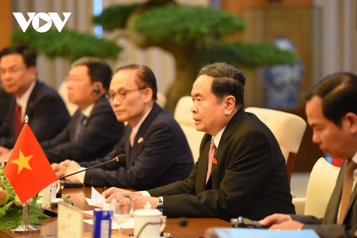 Chủ tịch Quốc hội Trần Thanh Mẫn phát biểu tại cuộc hội kiến.
