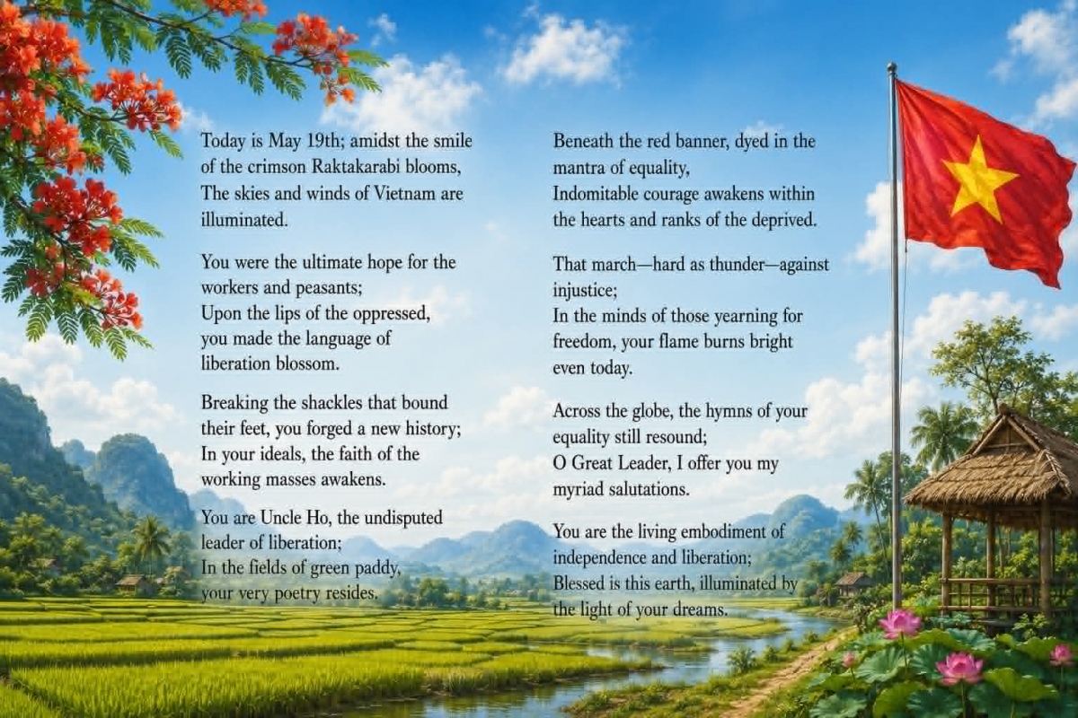 Thank you Bidhan Chandra Sanyal of India for the poem about President Ho Chi Minh (AI created image)