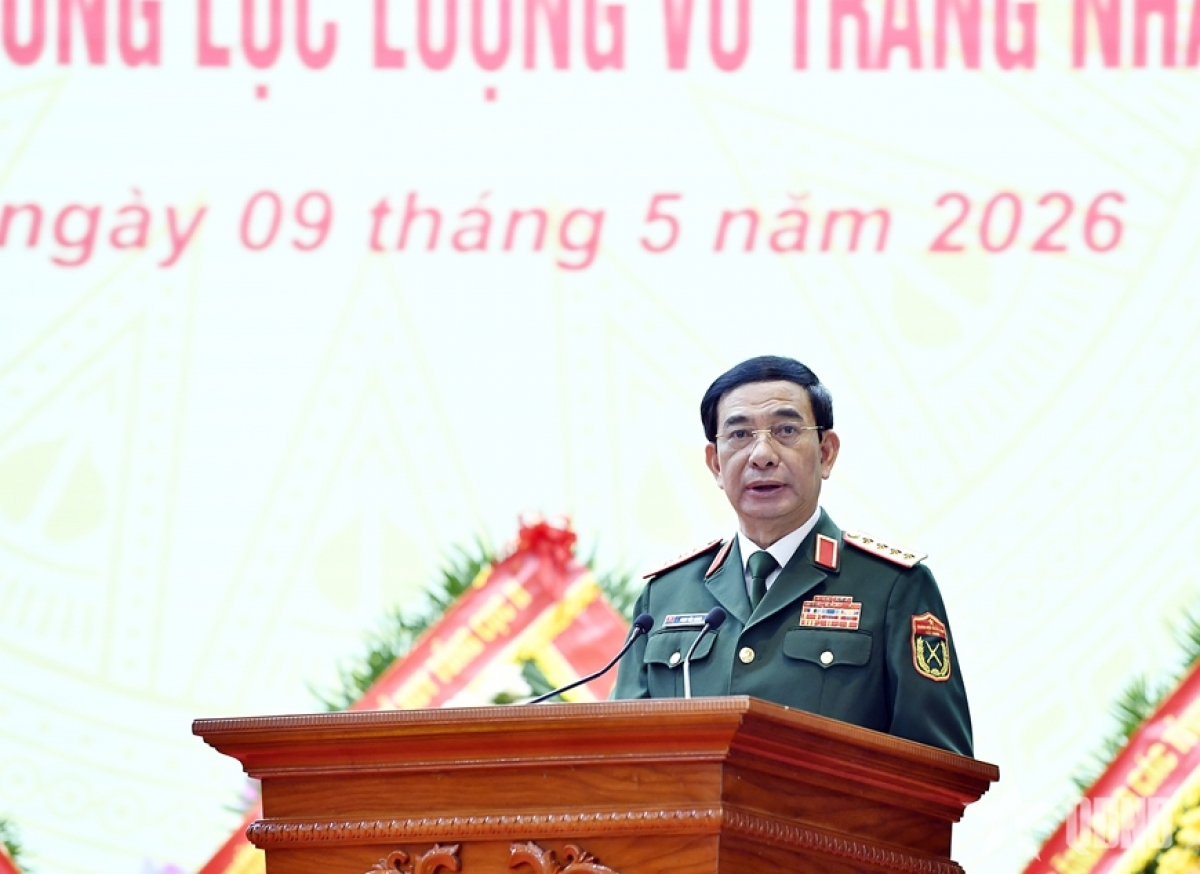 Đại tướng Phan Văn Giang phát biểu chỉ đạo tại buổi lễ. - Ảnh: Báo Quân đội nhân dân.
