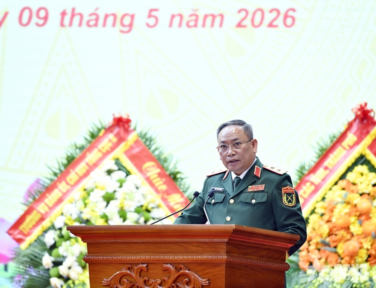 Trung tướng Trần Công Chính, Tổng cục trưởng Tổng cục II phát biểu tại buổi lễ.