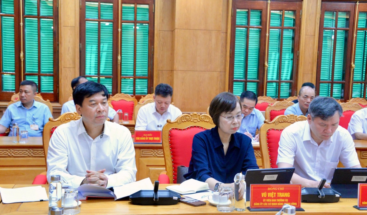 Các Uỷ viên Ban Thường vụ Đảng uỷ các cơ quan Đảng Trung ương dự hội nghị. Ảnh: Lê Tuyết/VOV