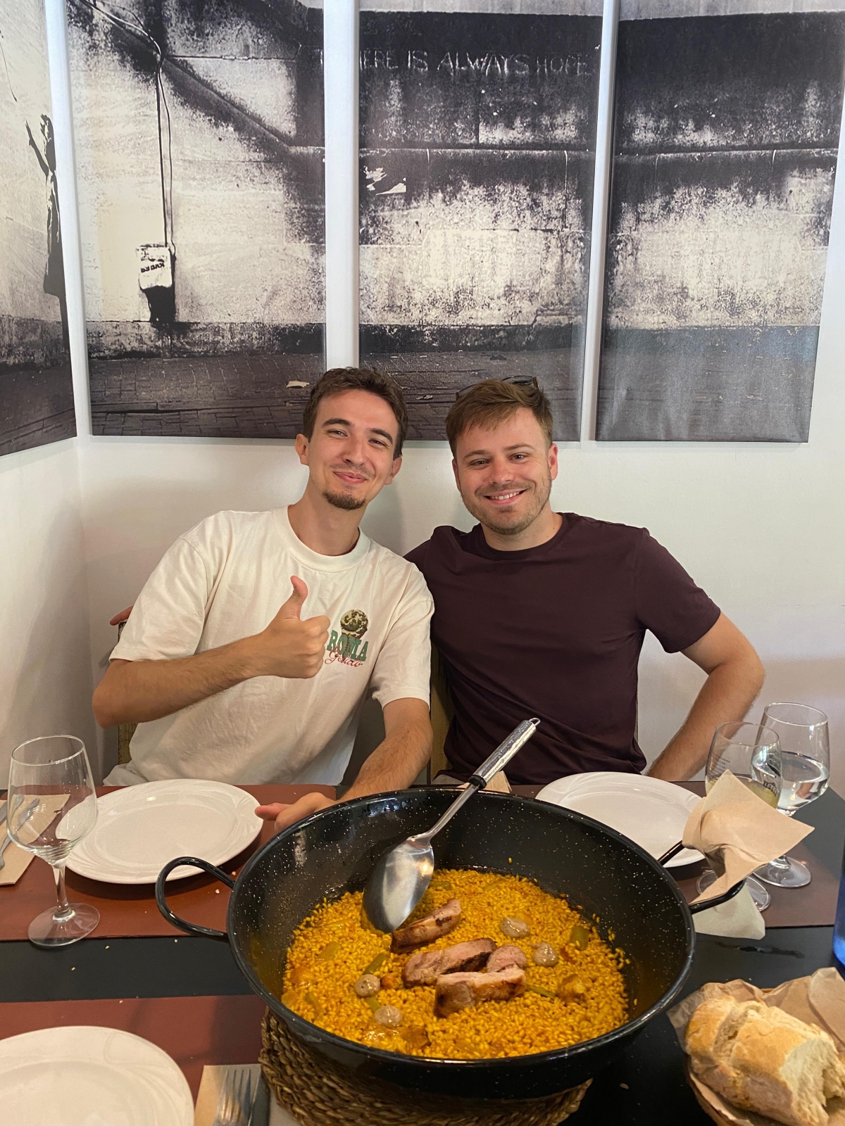 Marcel Ruiz (right) and his friend at a restaurant in Alicante, Spain. (Photo: Marcel Ruiz)