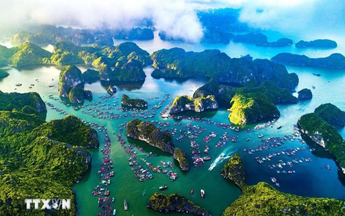 Kepulauan Cat Ba dilihat dari ketinggian (Foto: VNA)