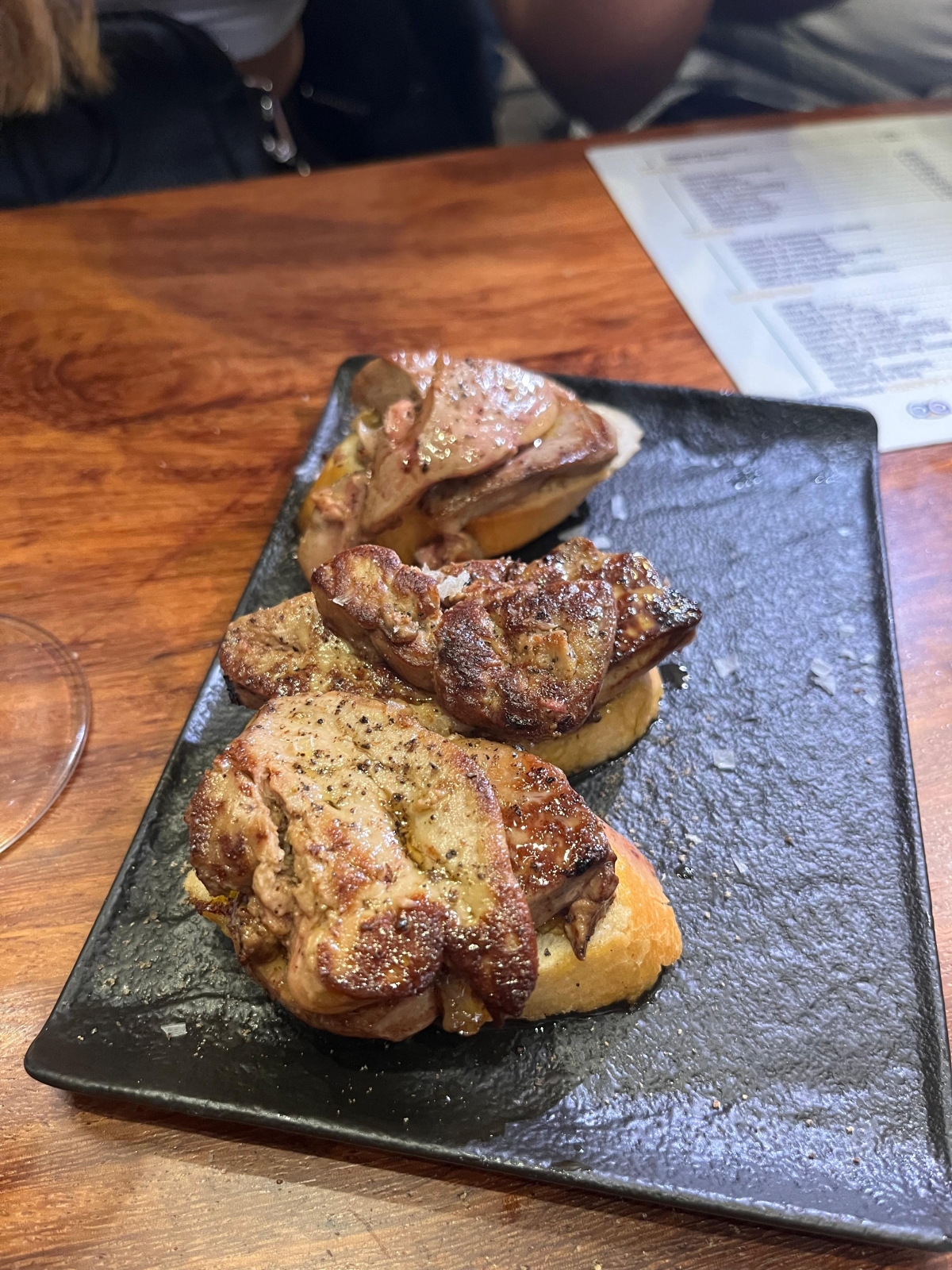 Taco de solomillo con foie (bread topped with sirloin and duck liver), a tapas dish in San Sebastián, Spain. (Photo: Marcel Ruiz)