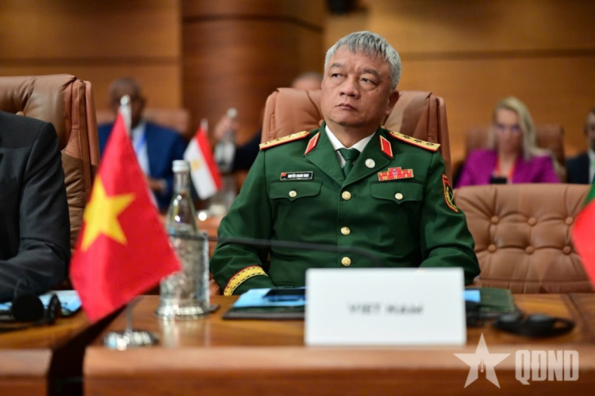 Le vice-ministre de la Défense, Nguyên Quang Ngoc lors de la deuxième Conférence ministérielle sur le maintien de la paix en environnement francophone, à Rabat. Photo: QĐND