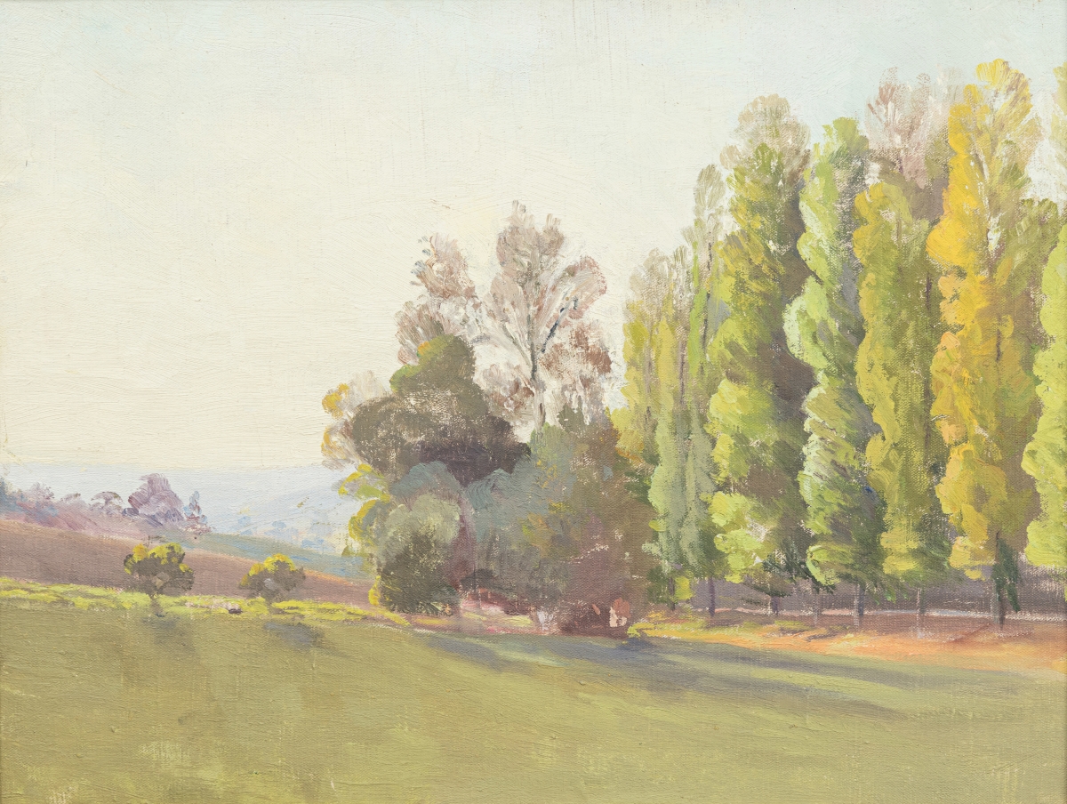   Le tableau «Allée des bouleaux» de Hàm Nghi. Photo: Comité d'organisation