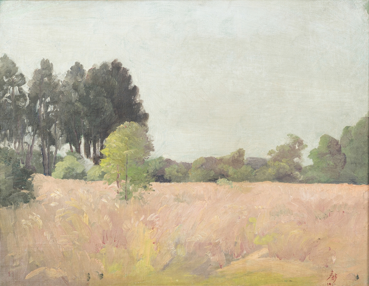 Le tableau «Champ de rizières» de Hàm Nghi. Photo: Comité d'organisation