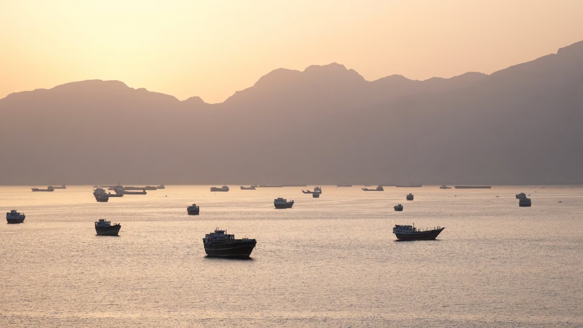 Ships and boats in the Strait of Hormuz, Musandam, Oman, May 1, 2026. (REUTERS/Stringer/File Photo)