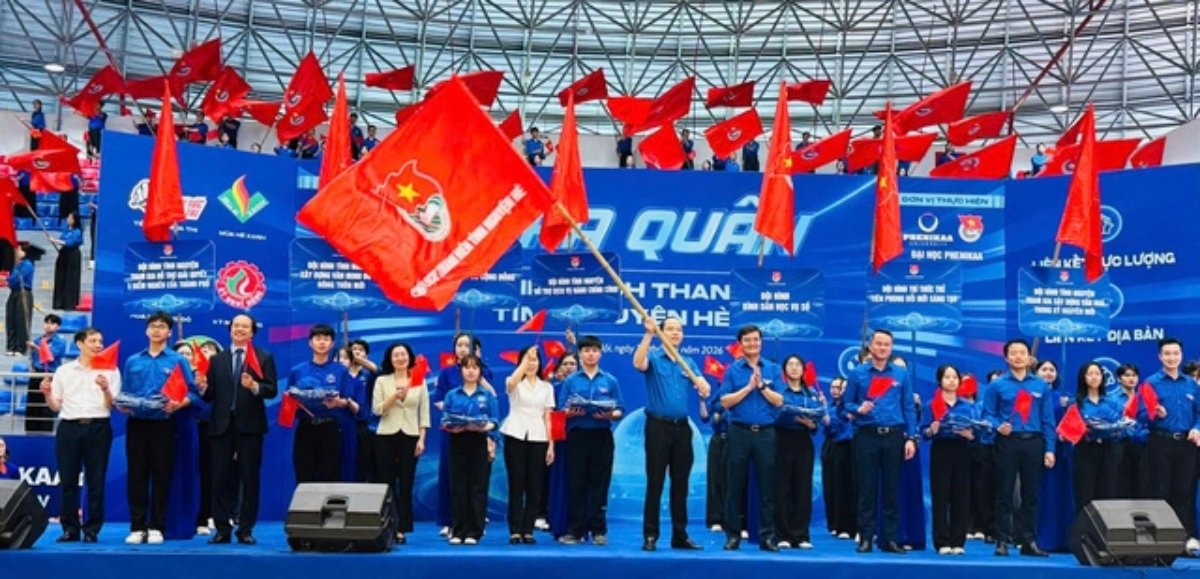 Lễ phát động ra quân Chiến dịch Thanh niên tình nguyện Hè năm 2026 tại Hà Nội, ngày 28/5. Ảnh: VGP/Minh Thư