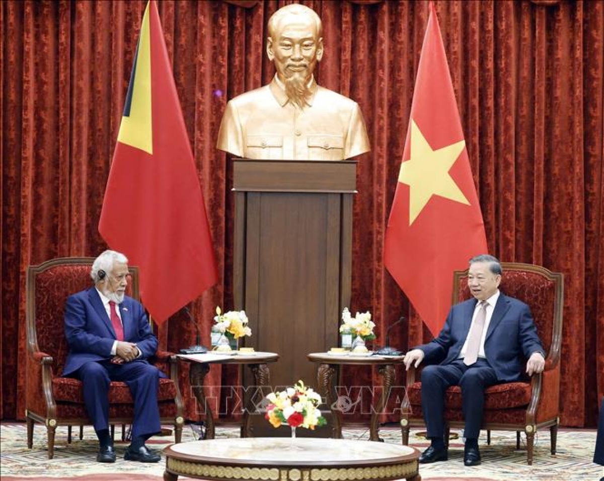 Party General Secretary and State President To Lam receives Prime Minister Kay Rala Xanana Gusmão of Timor-Leste. Photo: Thong Nhat/VNA