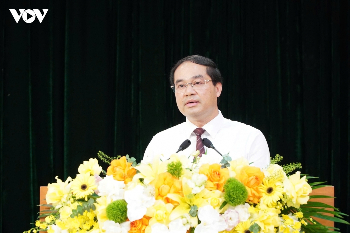 Bí thư Tỉnh ủy Thái Nguyên Trịnh Xuân Trường mong muốn sự hợp tác tốt với các cơ quan báo chí. Ảnh: Cao Thắng/VOV