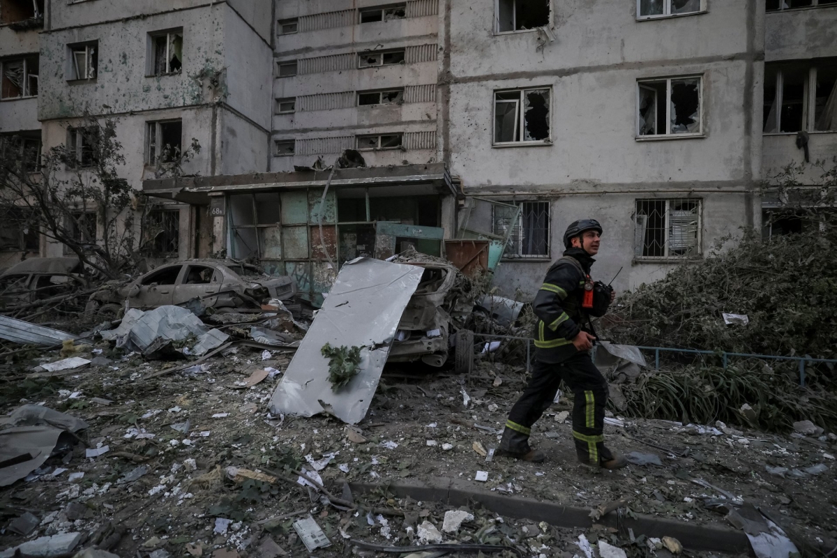 An apartment building damaged in a Russian drone and missile attack in Kyiv, Ukraine, on June 2, 2026. (Photo: REUTERS/Stringer)