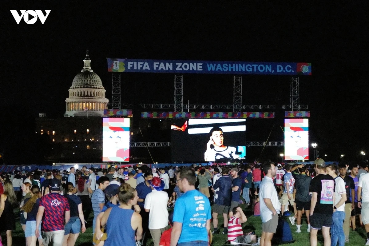 Mỹ đưa khu vực Fan zone tới trước các công trình biểu tượng của nước này. Ảnh: VOV