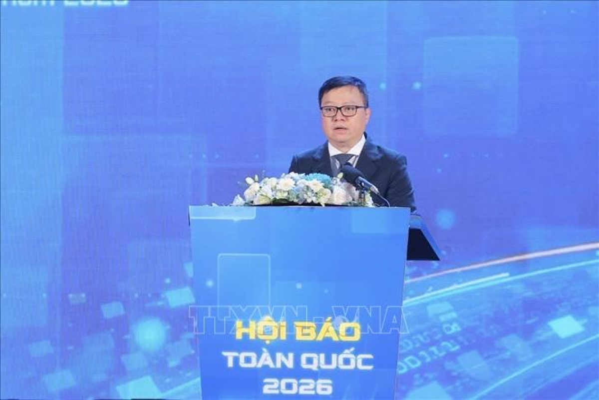 レ・クオック・ミン党中央宣伝教育・大衆工作委員会副委員長が発言（写真：Minh Quyết/TTXVN）
