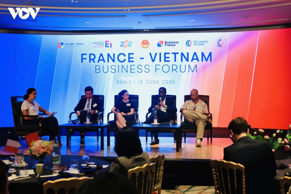 Diễn đàn Doanh nghiệp Việt Nam - Pháp 2026 không chỉ là nơi chia sẻ kinh nghiệm mà còn mở ra một chương mới cho sự hợp tác công nghệ mang tính chiến lược. Ảnh: VOV