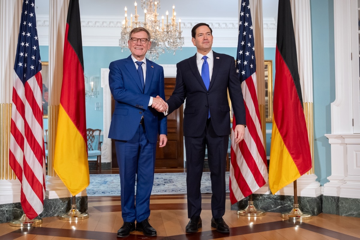 US Secretary of State Marco Rubio, right, shakes hands with Germany's Foreign Minister Johann Wadephul at the State Department, Monday, June 29, 2026, in Washington, US. Photo: AP/Mark Schiefelbein