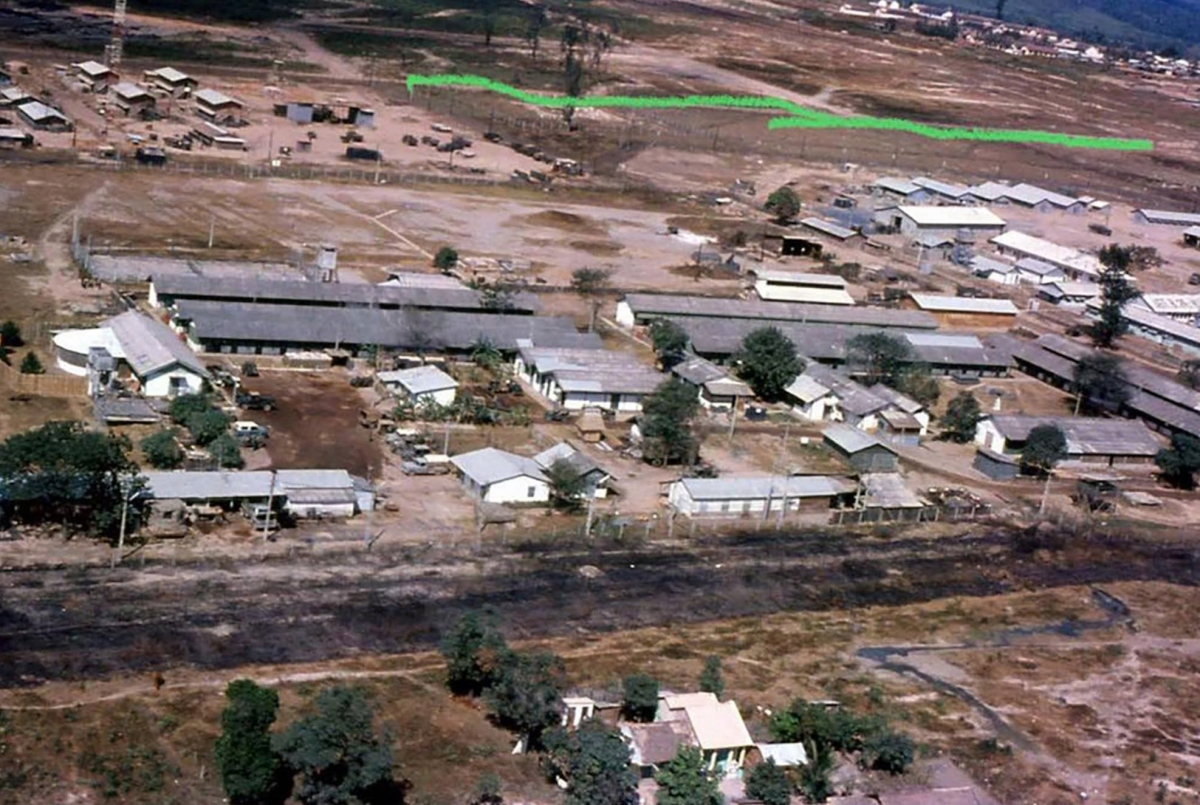 An aerial photograph indicating the burial locations based on wartime recollections (Photo: Ty Huynh)