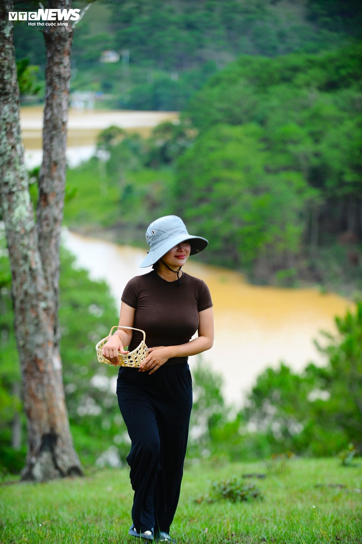 Trên những đồi thông, không khí luôn trong lành, mát mẻ. Du khách thong dong rảo bước hái nấm rừng và tận hưởng không gian tự nhiên thoáng đãng.