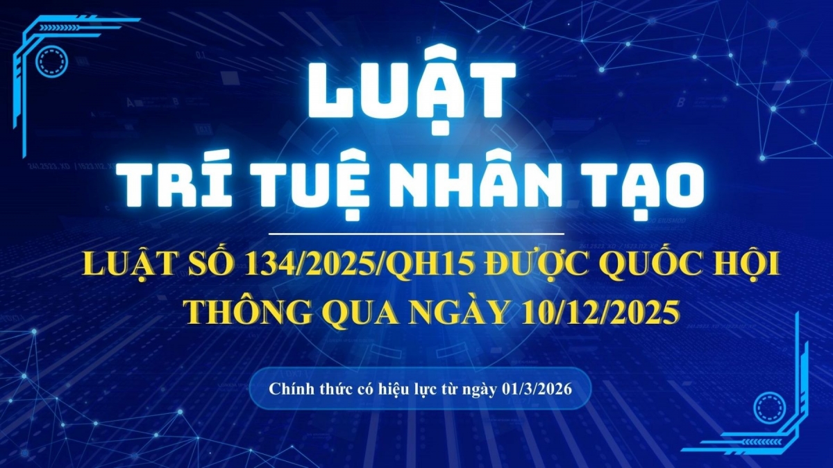 Vietnam Law on Artificial Intelligence is approved by the National Assembly on December 10, 2025 and takes effect on March 1, 2026. (Photo: cds.ninhbinh.gov.vn)