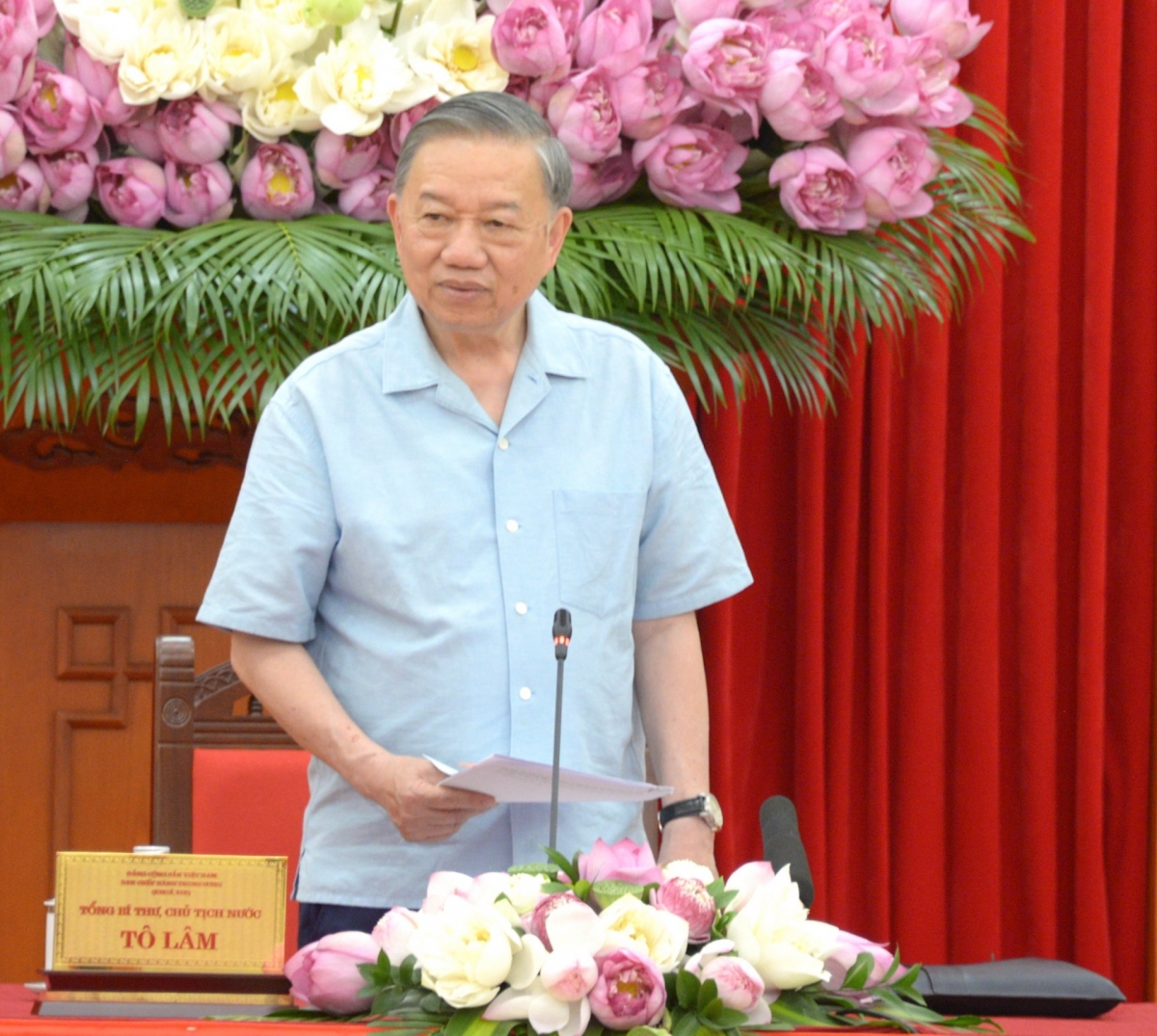 Sekjen sekaligus Presiden To Lam pada raâpt. Foto: Văn Hiếu/VOV
