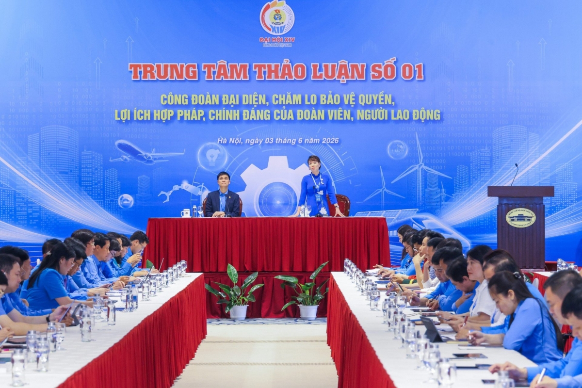 មហាសន្និបាតលើកទី ១៤ នៃសហជីពពលកម្មវៀតណាម៖ ពិភាក្សាលើគោលនយោបាយជាច្រើនសម្រាប់កម្មករ។​ រូបថត៖ Bích Ngọc/VOV1