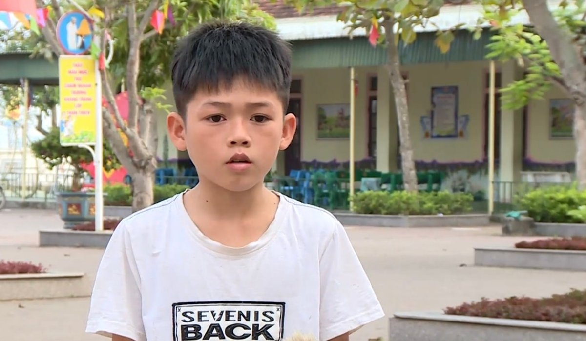 Em Nguyễn Duy Tĩnh, học sinh lớp 4C, Trường Tiểu học Tân Lộc. Ảnh: VOV1