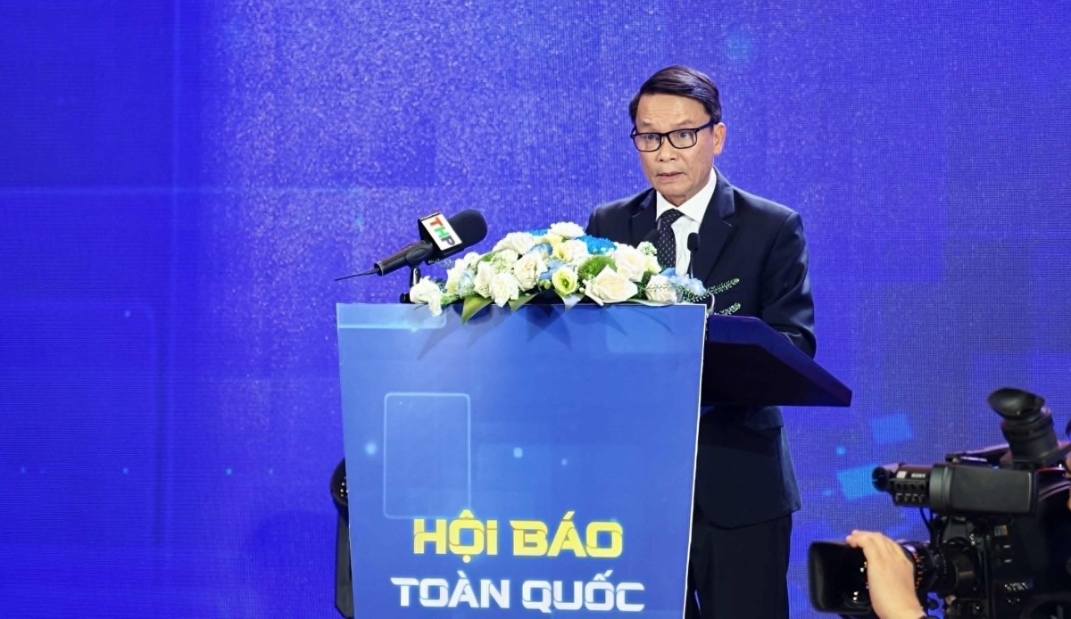 Nguyen Duc Loi, Wakil Harian Persatuan Wartawan Vietnam berbicara pada acara penutupan (Foto: Duc Anh/VOV5)