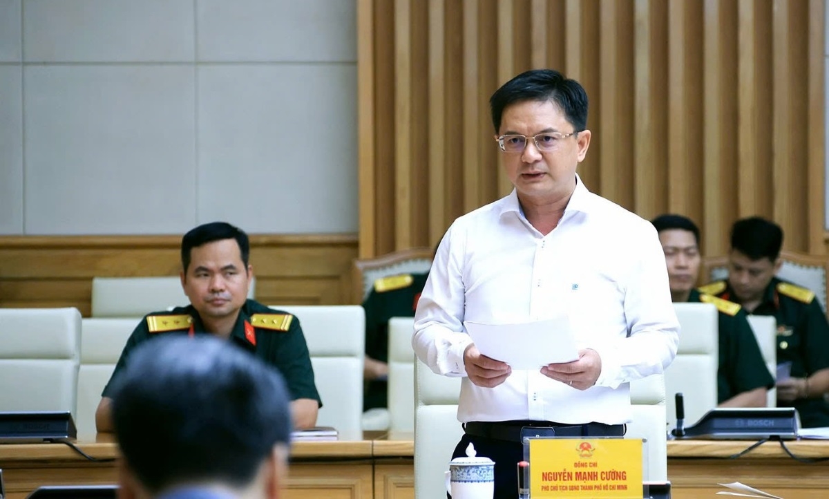  Phó Chủ tịch Ủy ban nhân dân Thành phố Hồ Chí Minh, Nguyễn Mạnh Cường phát biểu tại Hội nghị. Ảnh: Hà Thảo/VOV