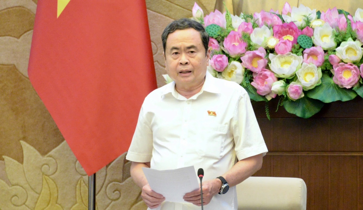 National Assembly Chairman Tran Thanh Man delivers a speech. Photo: Le Tuyet/VOV
