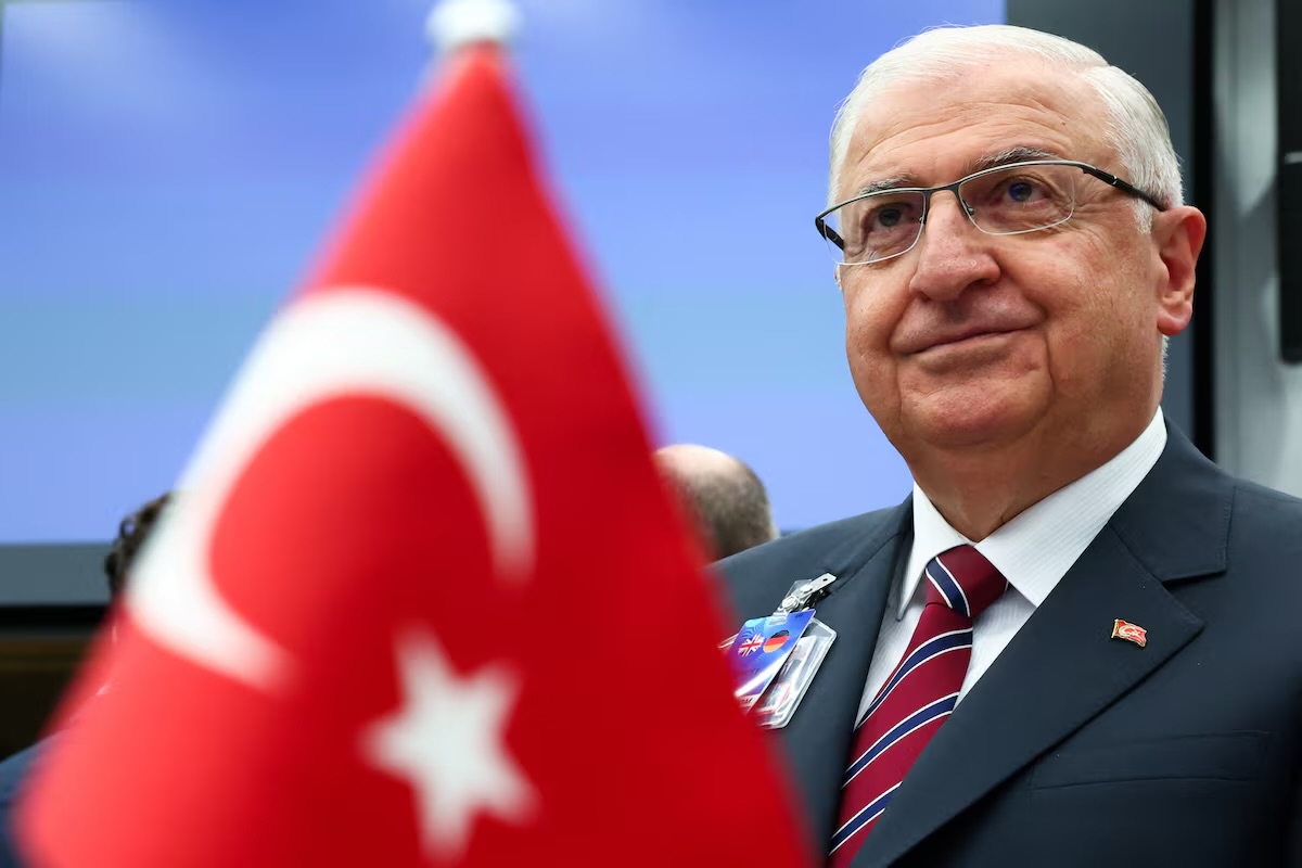 Turkish Defence Minister Yasar Guler attends a meeting of the Ukraine Defense Contact Group, as a part of a NATO Defence Ministers' meeting at the Alliance's headquarters in Brussels, Belgium June 4, 2025. (REUTERS/Yves Herman) 