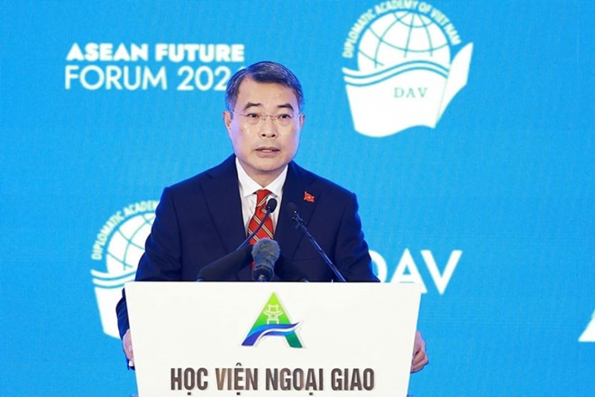  Thủ tướng Chính phủ Lê Minh Hưng phát biểu khai mạc Diễn đàn Tương lai ASEAN lần thứ 3. Ảnh: TTXVN