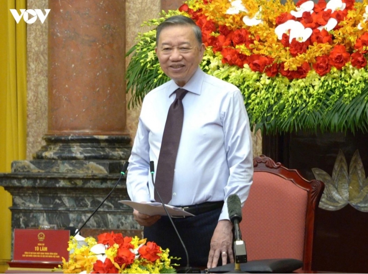Tổng Bí thư, Chủ tịch nước Tô Lâm phát biểu tại buổi gặp mặt 101 nhà báo tiêu biểu, đoạt Giải Báo chí Quốc gia qua các năm, nhân dịp Kỷ niệm 101 năm Ngày Báo chí cách mạng Việt Nam. 