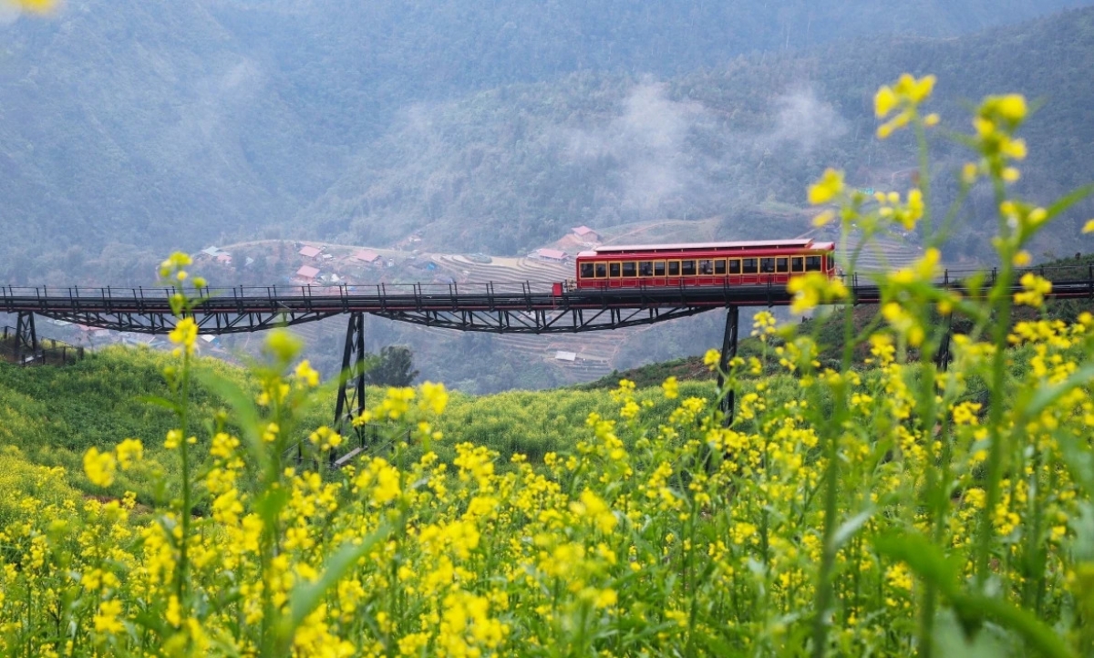 ファンシーパン登山鉄道、観光客にサパの雄大な景観を楽しむ機会を提供（写真：Lan Hương/VOV.VN）