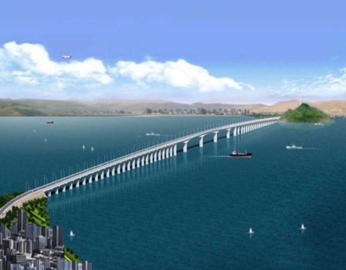 Jembatan Thi Nai - jembatan yang menyeberangi laut (Foto: thoidai.com.vn)