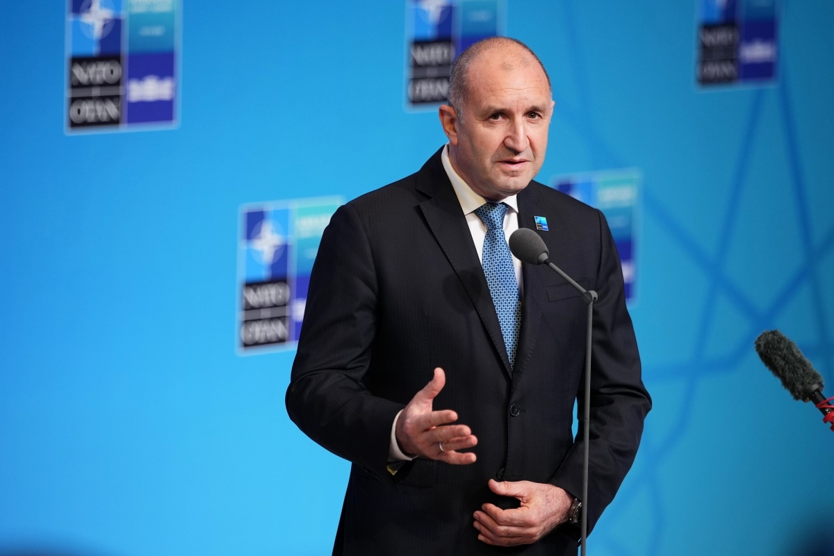 Bulgaria's Prime Minister Rumen Radev speaks as he arrives for the NATO summit in Ankara, Turkey, Wednesday, July 8, 2026. (Photo: AP/Emrah Gurel)