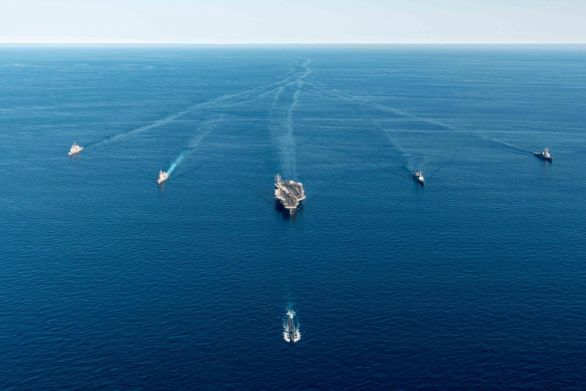 Japanese, South Korean, and US naval vessels participate in a joint anti-submarine exercise off the coast of South Korea; the file photo released on September 30, 2022. (Photo: South Korea’s Navy/Yonhap via REUTERS)
