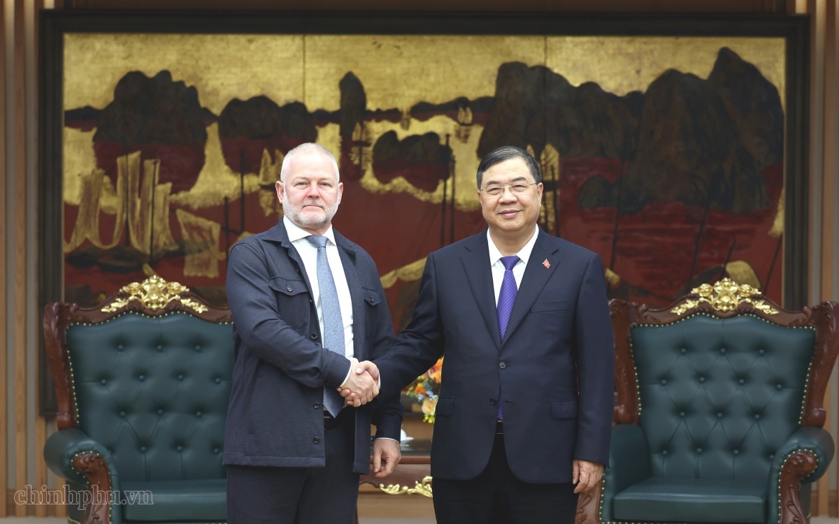Phó Thủ tướng Thường trực Phạm Gia Túc tiếp xã giao ông Machekhin Sergey, Phó Tổng Giám đốc Tập đoàn năng lượng RusHydro (Nga). Ảnh: VGP/Phương Nguyên