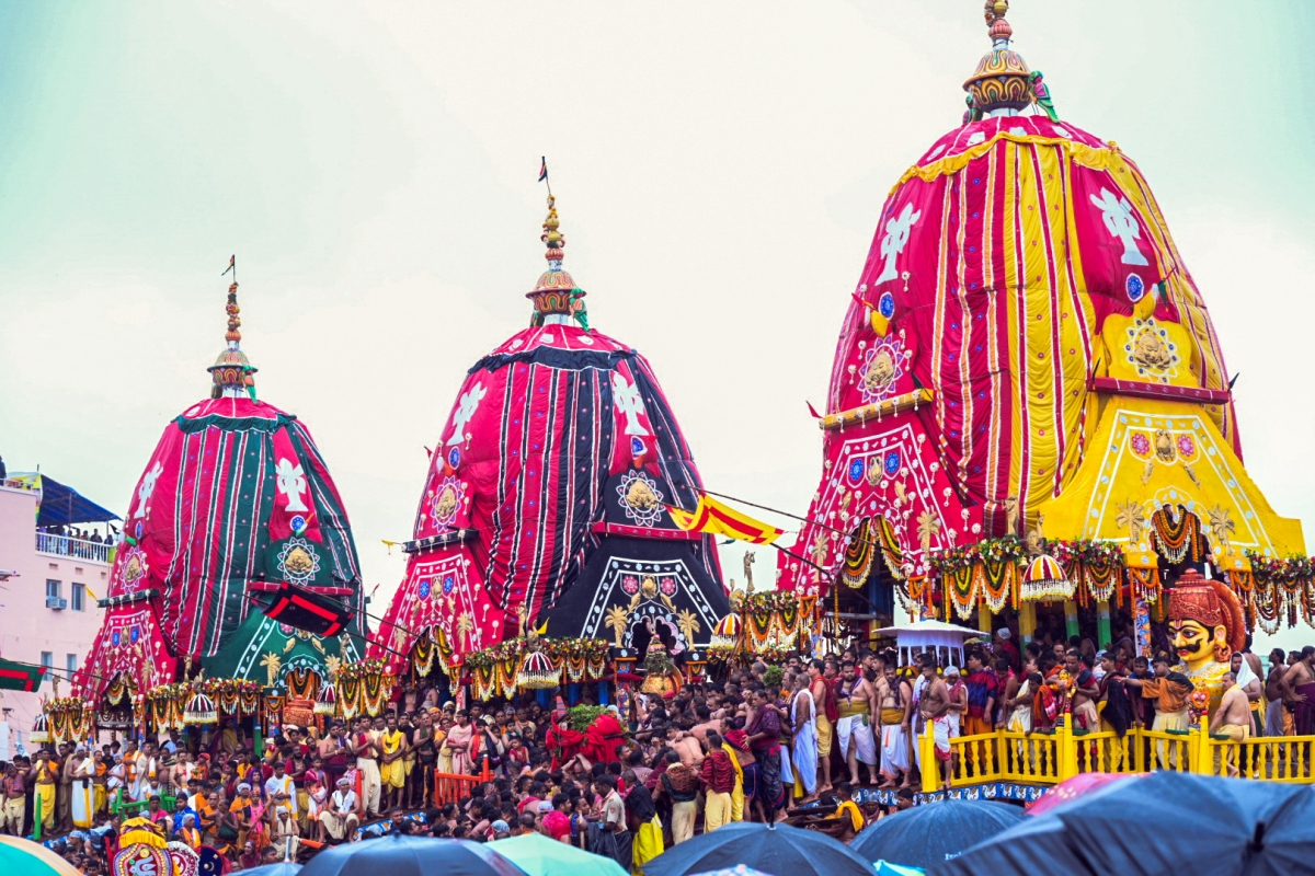 Indian devotees participate in the annual chariot procession of Hindu deity Lord Jagannath, in Puri, Odisha state, India, Thursday, July 16, 2026. (Photo: ANI)