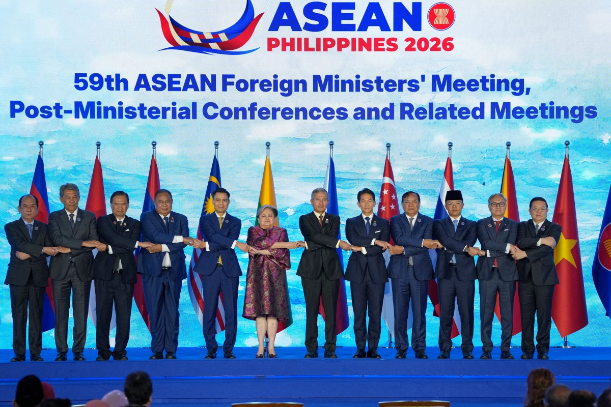 Para delegasi menghadiri Pertemuan Menteri Luar Negeri ASEAN ke-59 (AMM-59). Foto: REUTERS.
