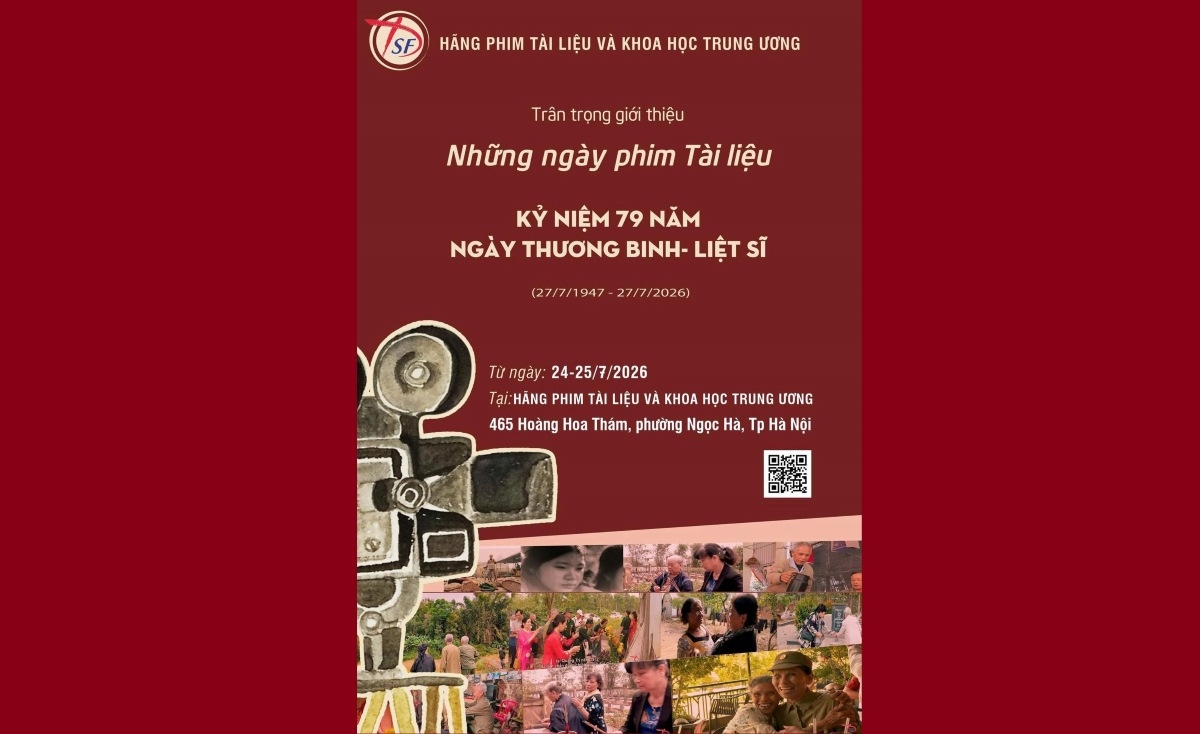 Từ ngày 24 - 25/7, Hãng phim Tài liệu và Khoa học Trung ương sẽ tổ chức chương trình "Những ngày phim tài liệu kỷ niệm 79 năm Ngày Thương binh - Liệt sĩ”. Ảnh: DSF