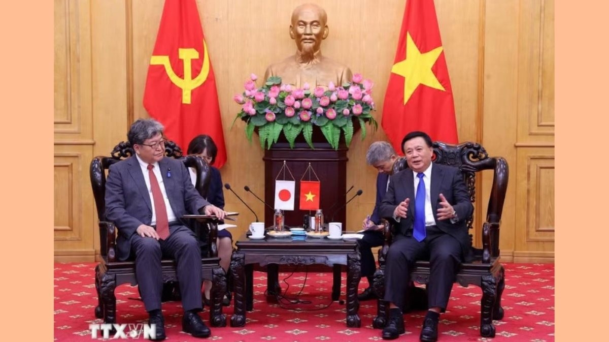 タン議長　萩生田光一幹事長代行と会見<br>
写真: Văn Điệp/TTXVN