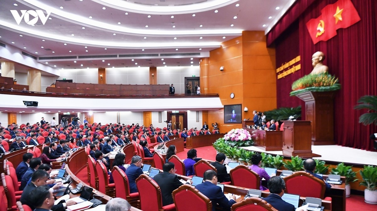 Quang cảnh Hội nghị Trung ương 3 khoá XIV, ngày 20/7. Ảnh: Văn Hiếu/VOV