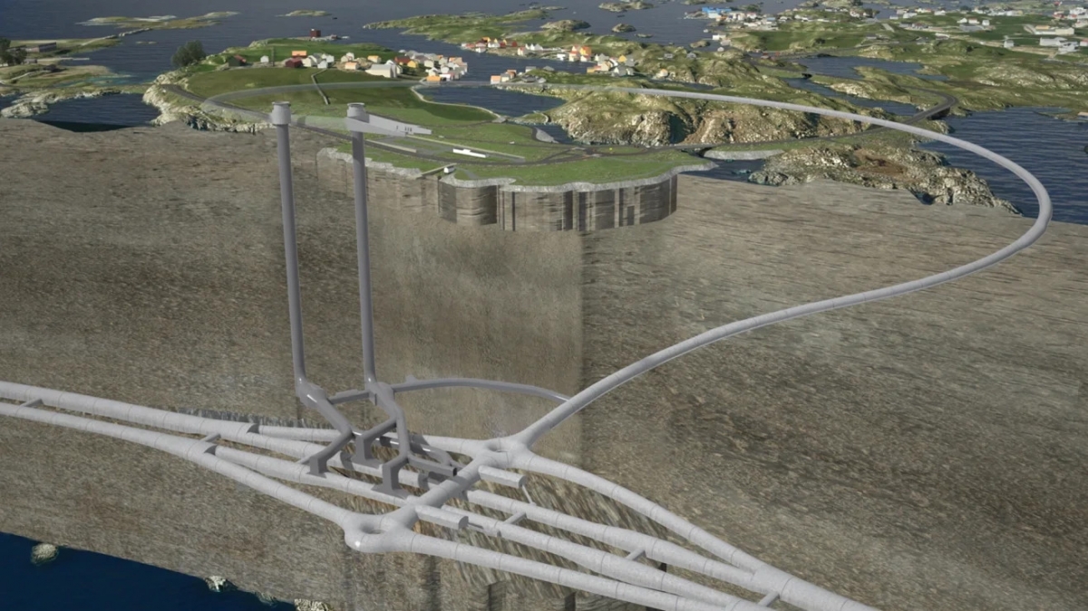 Le tunnel routier Rogfast comportera un double giratoire en son milieu, situé à une profondeur de 260 mètres. Photo: Skanska/CNN