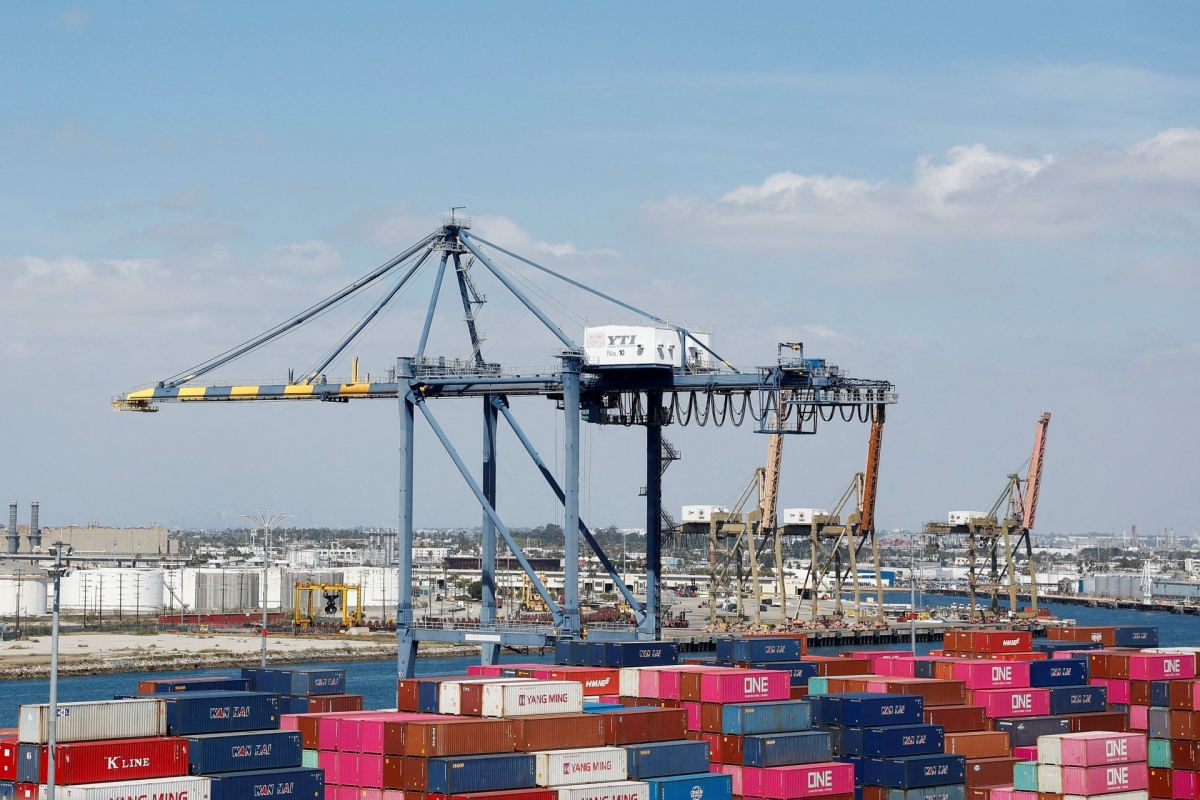 Vue du port de marchandises de Long Beach, en Californie (États-Unis). Photo: REUTERS/Caroline Brehman
